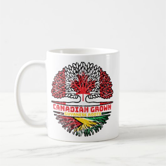 ガイアナ・ガイアナ州カナダ国旗 コーヒーマグカップ (左)