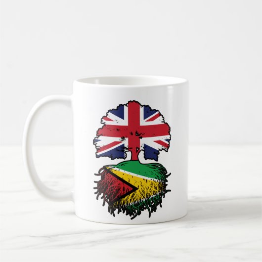ガイアナ・ガイアナ英国ツリールーツ国旗 コーヒーマグカップ (左)