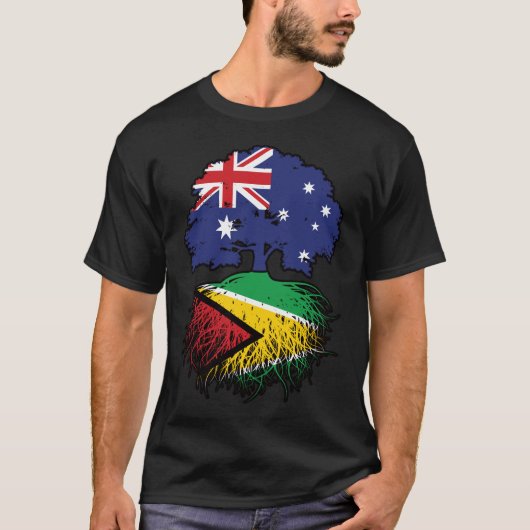 ガイアナ・ガイアナ・オーストラリア・ツリー・ルーツ Tシャツ (正面)