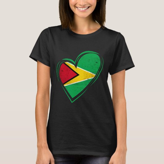 ガイアナ 国旗 ガイアナ人 カリブ海 クルーズ クリケット カイ Tシャツ (正面)