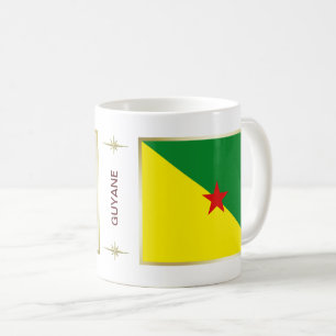 ガイアン国旗+地図マグ コーヒーマグカップ