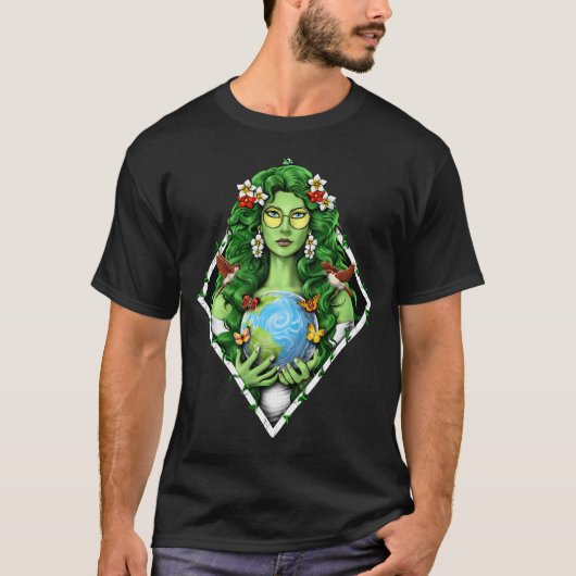 ガイア 地球の母 神 Tシャツ (正面)