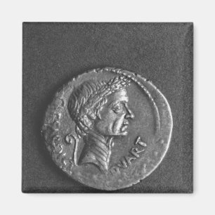 ガイウス・ユリウス・カエサルのポートレートが付いている硬貨 マグネット