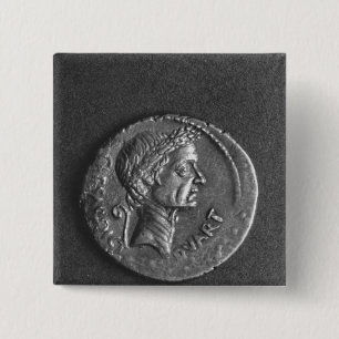 ガイウス・ユリウス・カエサルのポートレートが付いている硬貨 缶バッジ