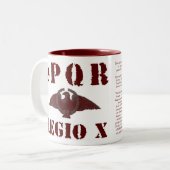 ガイウス・ユリウス・カエサルの有名な第10ローマ軍隊のワシのマグ ツートーンマグカップ (正面左)