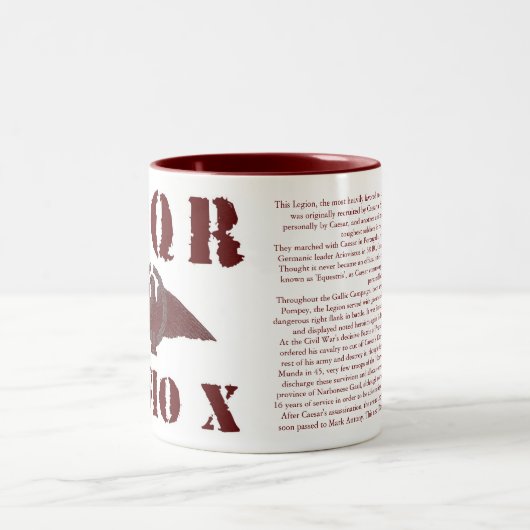 ガイウス・ユリウス・カエサルの有名な第10ローマ軍隊のワシのマグ ツートーンマグカップ (中央)