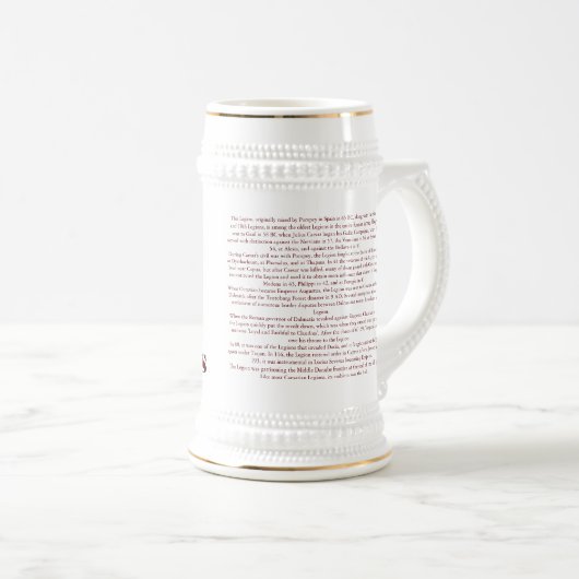 ガイウス・ユリウス・カエサルの第7ローマ軍隊装飾的なステイン ビールジョッキ (正面右)