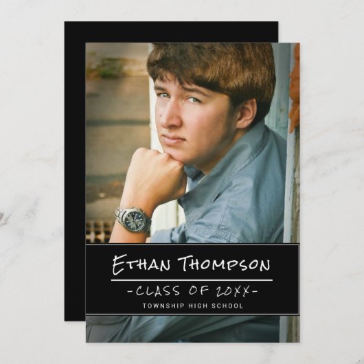 ガイカジュアル大学院写真卒業パーティー 招待状 (正面/裏面)