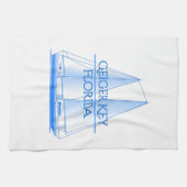 ガイガー鍵沿岸航海のセーリングセーラー キッチンタオル (横)