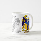 ガイガー、起源、意味および頂上のマグ コーヒーマグカップ (正面右)