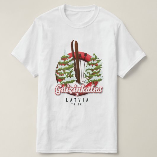 ガイジンツカルンス ラトビア スキーロゴ Tシャツ (デザイン正面)