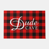 ガイズドルムドゥデケイブキャビン素朴ブロックスクウェア ドアマット (正面)