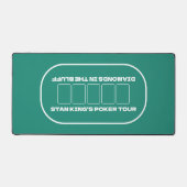 ガイズナイトテキサス州ホールデムグリーンホワイトトランプのポーカーテーブル デスクマット (正面)