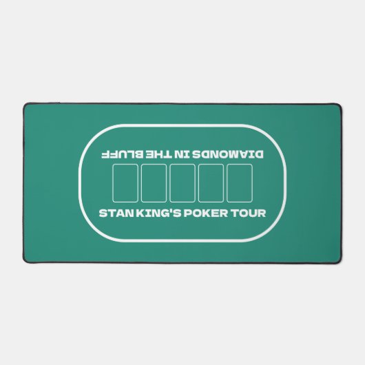 ガイズナイトテキサス州ホールデムグリーンホワイトトランプのポーカーテーブル デスクマット (正面)