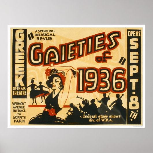 ガイティミュージカルRevue 1936 WPA ポスター (正面)