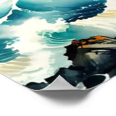 ガイディングライト – 穏やかなライトハウスシーン ポスター (角)