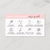 ガイドの説明の後のピンク気にのヘアエクステンション 名刺 (裏面)