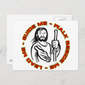 ガイドを表示する自分の横を歩く ポストカード (正面/裏面)