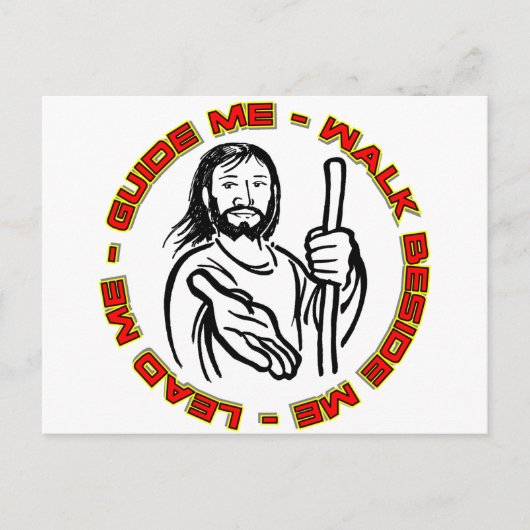 ガイドを表示する自分の横を歩く ポストカード (正面)