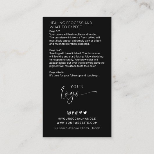 ガイド後のグラデーションミニマルなロゴの粉気に末眉 名刺 (裏面)