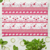 ガイド犬の物語の羊飼いパターン – 赤 –  キッチンタオル (折り畳み)