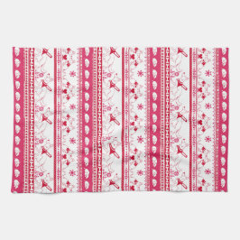 ガイド犬の物語の羊飼いパターン – 赤 – キッチンタオル