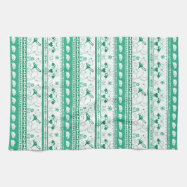 ガイド犬の物語ゴールデンパターン – 緑 – キッチンタオル