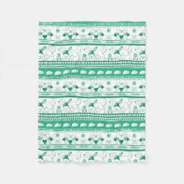 ガイド犬の物語ゴールデンパターン – 緑 – フリースブランケット