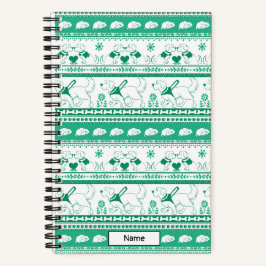 ガイド犬の物語ゴールデンパターン – 緑 – 小 ノートブック