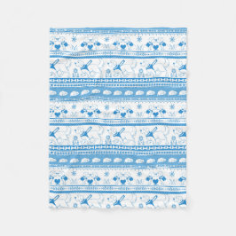 ガイド犬の物語ゴールデンパターン – 青 – フリースブランケット