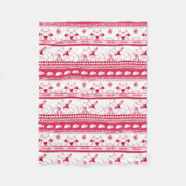 ガイド犬の物語ドイツの羊飼いパターン – 赤 – フリースブランケット