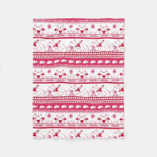 ガイド犬の物語ドイツの羊飼いパターン – 赤 – フリースブランケット (正面)