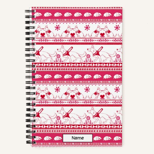 ガイド犬の物語ドイツの羊飼い – 赤 – 小 ノートブック (正面)