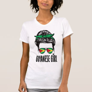 ガイヤノガールメッシーヘアガイアナプライド愛国心 Tシャツ