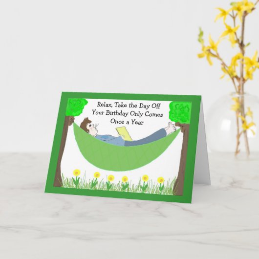 ガイユーモアのある誕生日 カード (黄色い花)