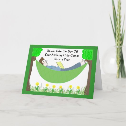 ガイユーモアのある誕生日 カード (正面)