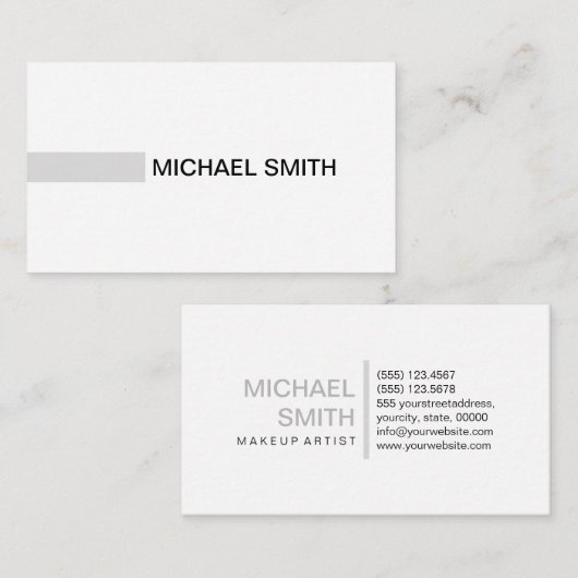 ガインズボモダンロエレガントプロフェッショナルプレインホワイト 名刺 (正面/裏面)