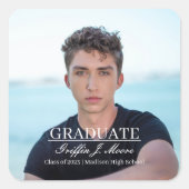 ガイ卒業モダン写真シール スクエアシール (正面)