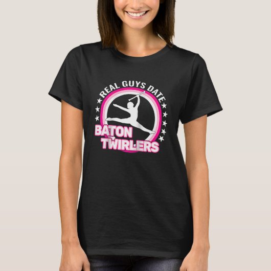 ガイ実在ズ日バトンTwirlersレトロBaton Twirlin Tシャツ (正面)
