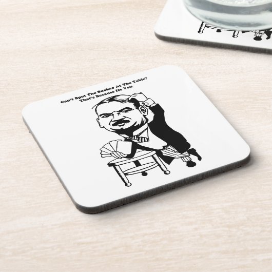 ガイ賭博トランプのポーカー引用文アート コースター (左側)