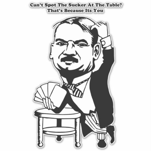 ガイ賭博トランプのポーカー引用文アート シール (正面)