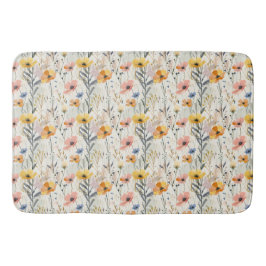 ガウアッシュ牧草花パターン バスマット