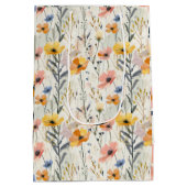 ガウアッシュ牧草花パターン ミディアムペーパーバッグ (裏面)