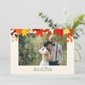 ガウアッシュ独身の紅葉写真サンキューカード セーブザデート (スタンド正面)