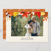 ガウアッシュ独身の紅葉写真サンキューカード セーブザデート (正面/裏面)