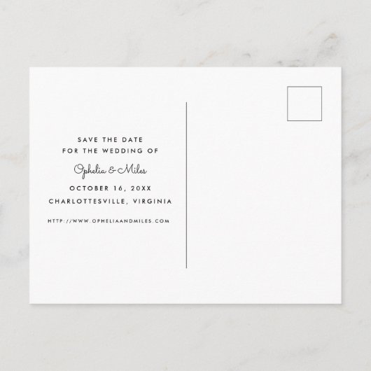 ガウアッシュ紅葉日付の保存 案内ポストカード (裏面)