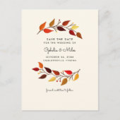 ガウアッシュ紅葉日付の保存 案内ポストカード (正面)