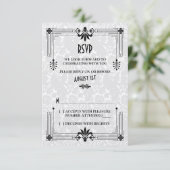 ガウディな1920年代 アール・デコ ウェディング RSVP カード (スタンド正面)