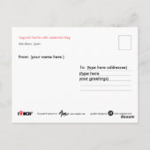 ガウディのサグラダカタロニア国旗に対するファミリア ポストカード (裏面)