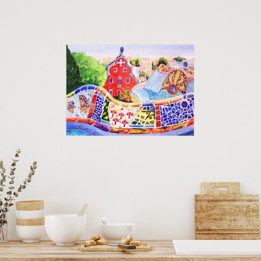 ガウディの公園。 ポスター (キッチン)